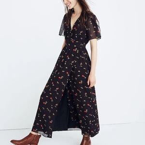 Madewell Tulip-Sleeve Maxi Dress in Sweet Blossoms (Size 00)